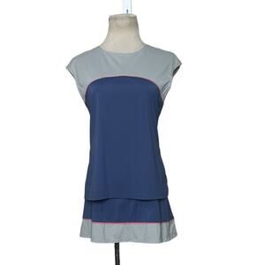 Lija blue gray color block tennis top size medium and skort size large